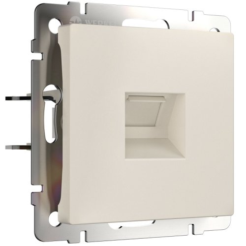 Розетка компьютерная без рамки Werkel 1-м. RJ45 5e айвори матовый картинка
